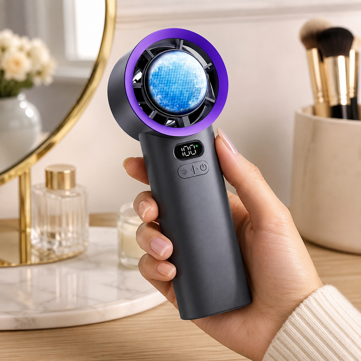Portable Pocket Fan Mini Handheld USB Rechargeable Turbo Travel Cooling