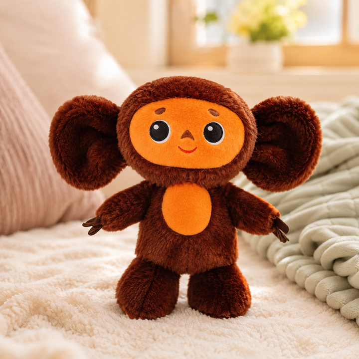 Adorable Big-Eared Brown Cartoon Plush Soft Stuffed Kids Gift