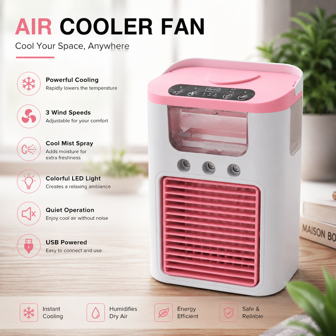 Mini Portable Air Conditioner Fan 7 Color LED Evaporative Air Cooler