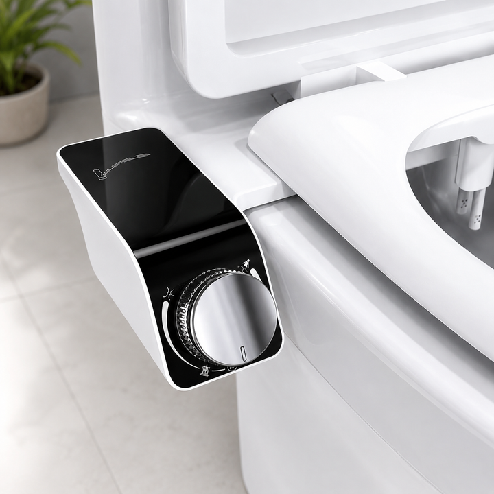 Non-Electric Bidet Toilet Seat Attachment Dual Self-Cleaning Nozzles Hot Cold