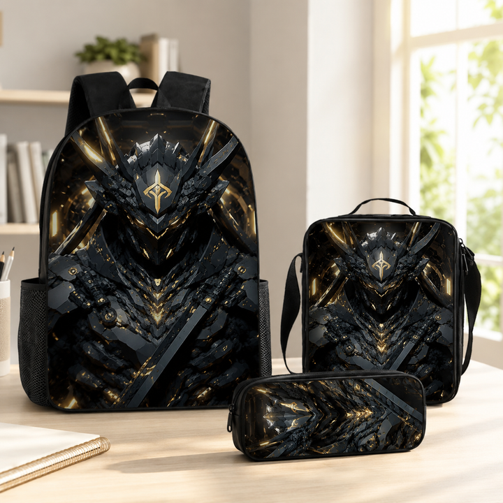 Boys Cyberpunk Robot School Backpack Set for Students