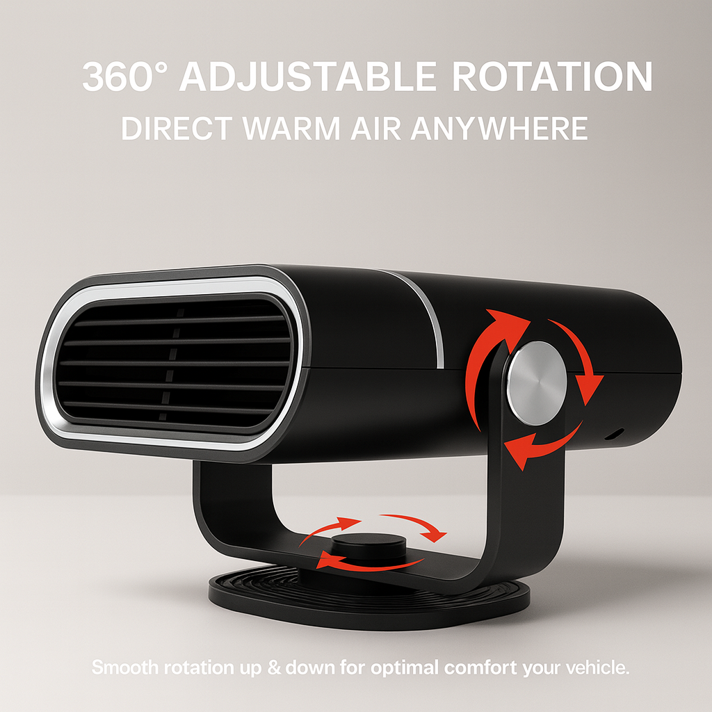 Portable Car Heater 4-in-1 Fan 12V Heating Cooling Defrosting