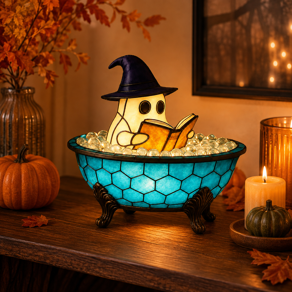 Ghost Bubble Bath LED Night Light Halloween Accent Lamp