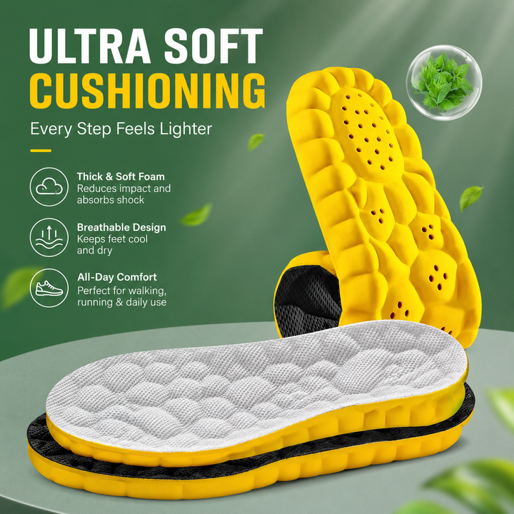 Memory Foam Orthotic Insoles Shock Absorption Arch Support Pain Relief Men Women