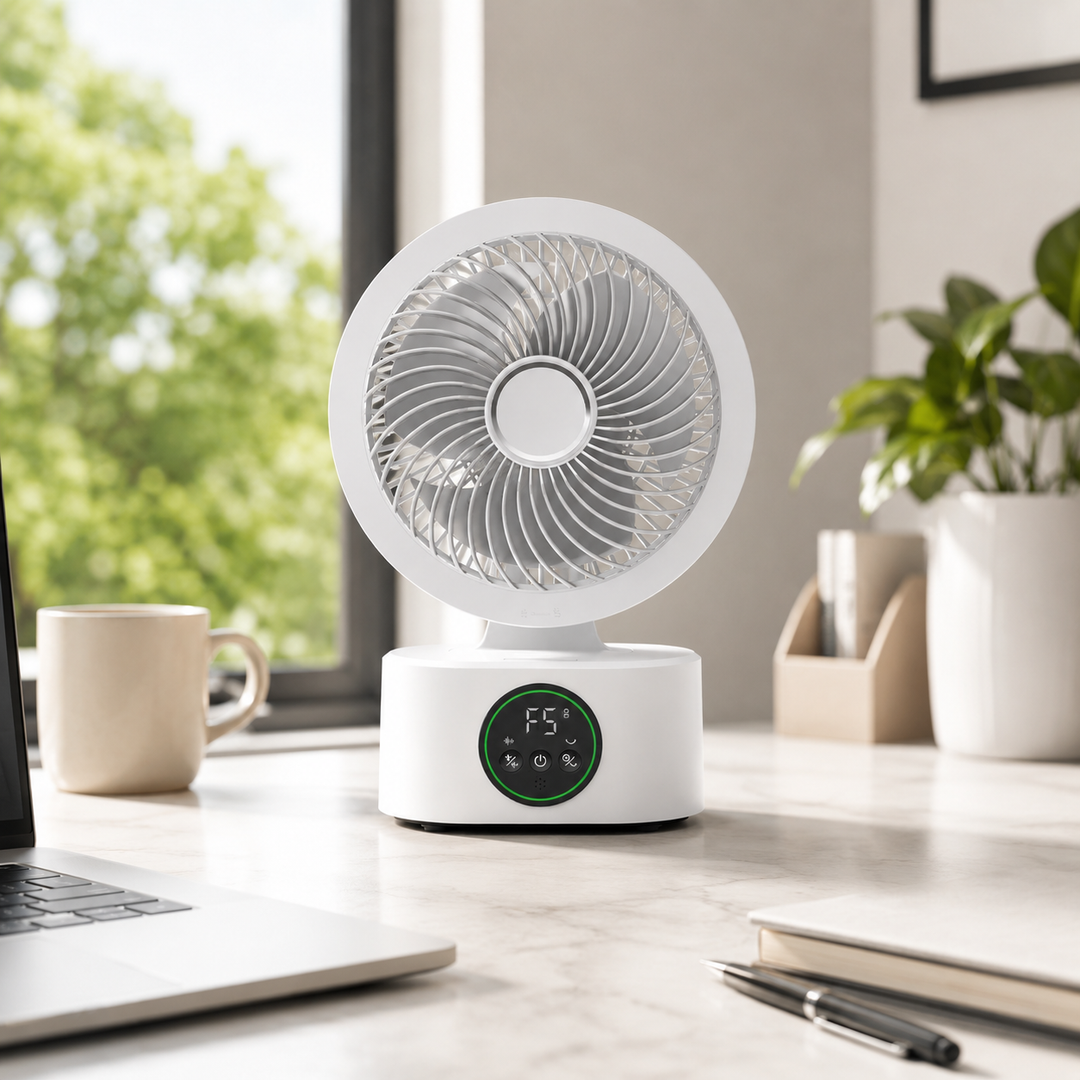 Wall-Hanging Fan Remote Voice USB Rechargeable Folding Nightlight Cooler