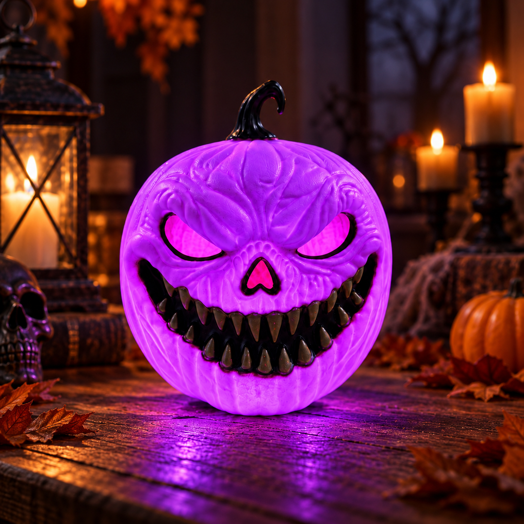 Scary Pumpkin Light Color Changing Jack O Lantern Halloween Decor