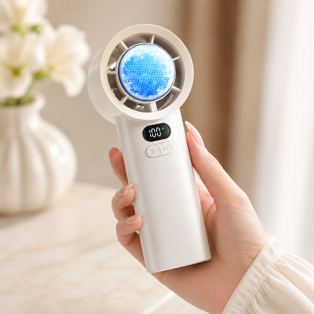 Portable Pocket Fan Mini Handheld USB Rechargeable Turbo Travel Cooling