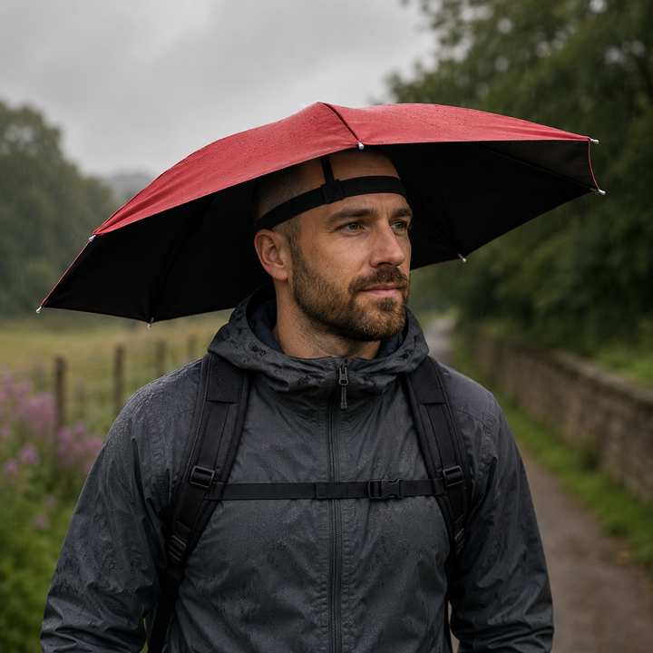Foldable Head Umbrella Hat Windproof Fishing Camping Beach Outdoor