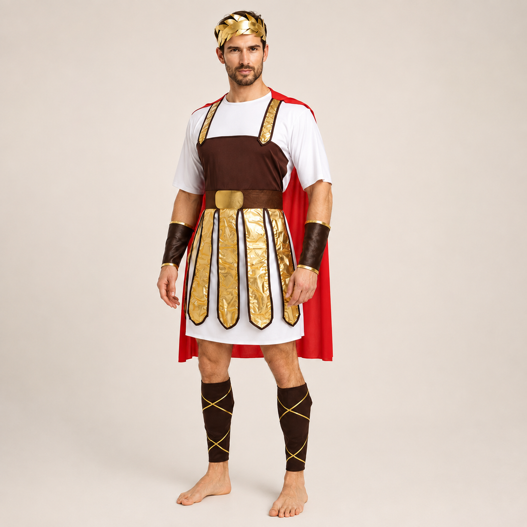 Roman Gladiator Costume Warrior Costume with Cape for Men and Women