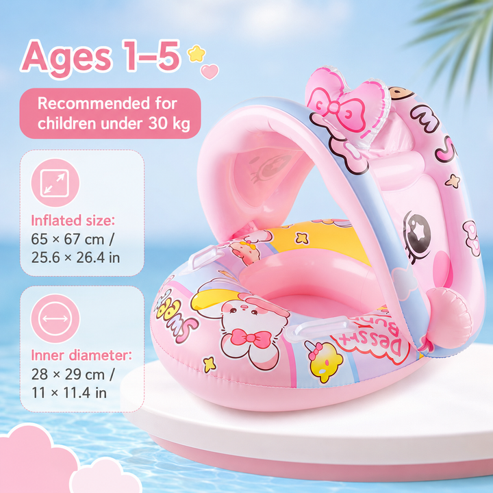 Rabbit Pool Float Summer Swim Ring Beach Kids Water Safety Pool Party