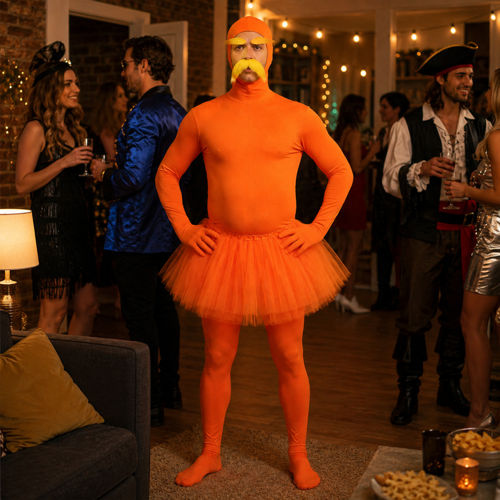 Orange Bodysuit Costume Funny Character Halloween Outfit