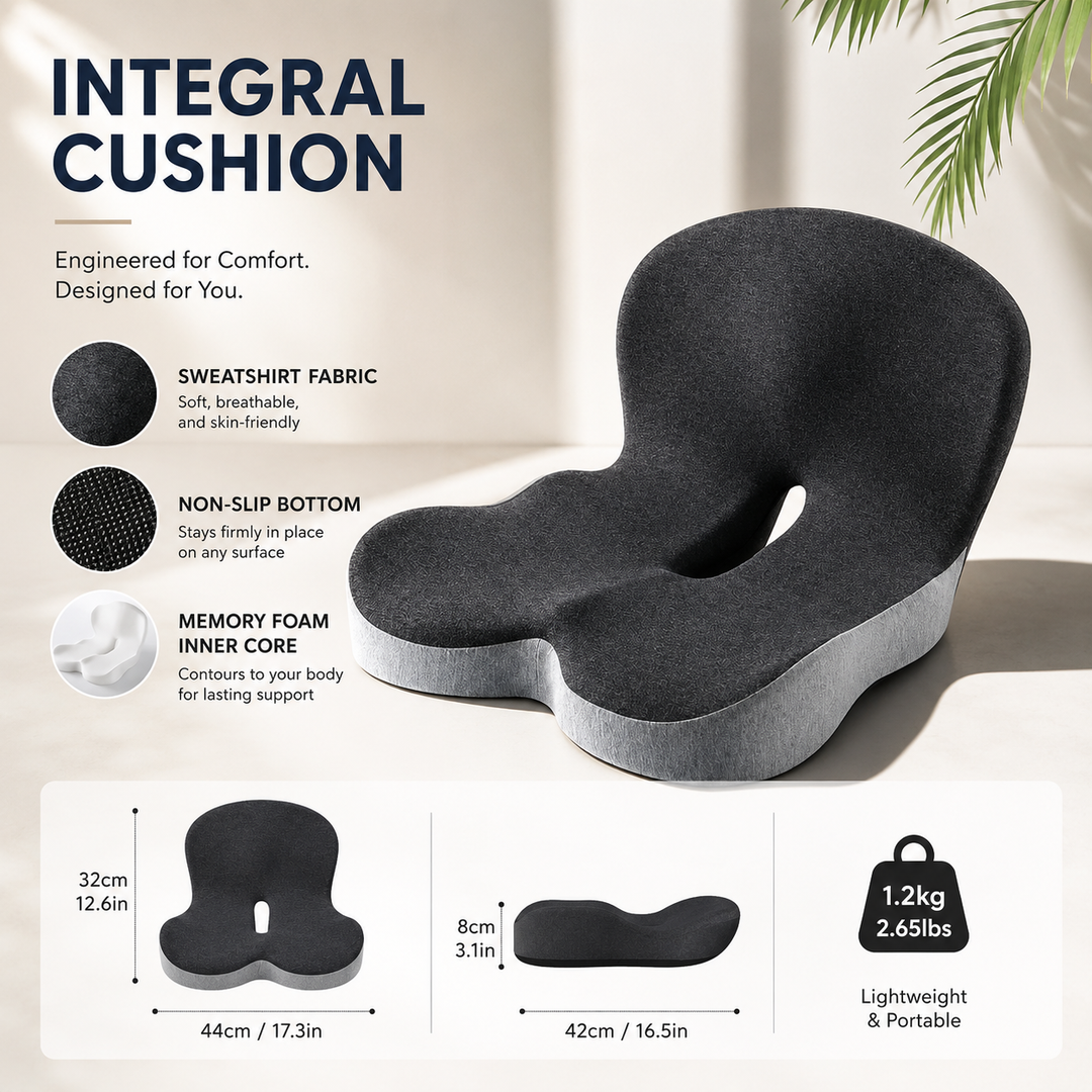 Memory Foam Lumbar Support Cushion Car Seat Office Chair Back Support Pillow
