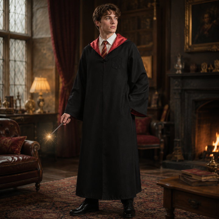Harry Potter-Inspired Hogwarts House Robe Costume with Tie