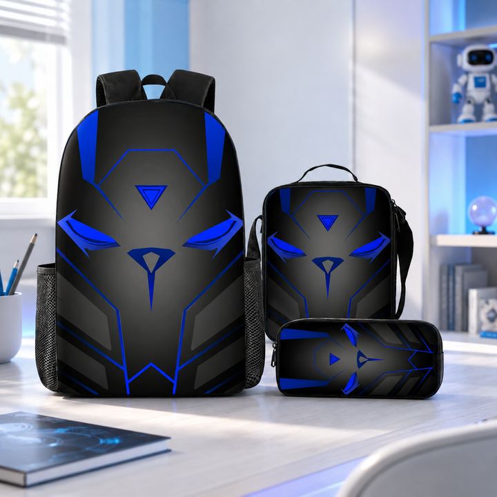 Boys Cyberpunk Robot School Backpack Set for Students