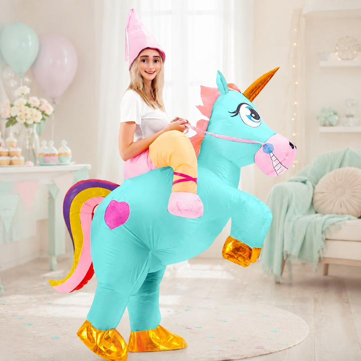 Inflatable Unicorn Ride-On Costume for Adult Halloween