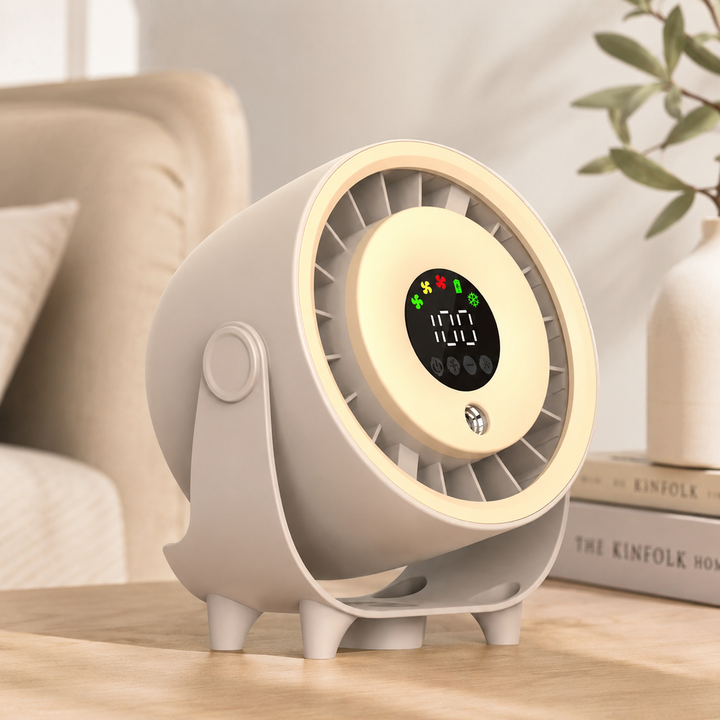 Portable Misting Fan Digital Display Quiet Cooling Humidifier Wall Hangable