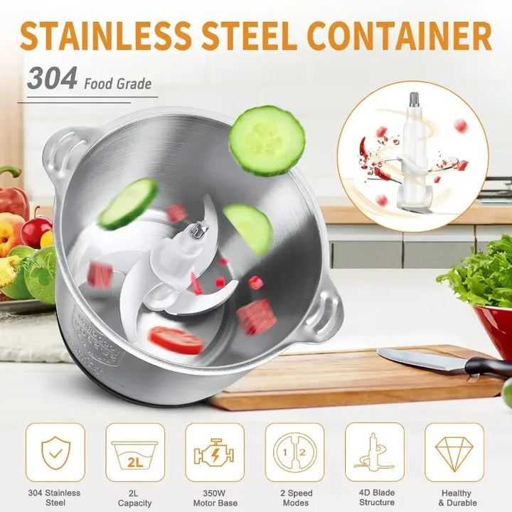 Electric Meat Vegetable Grinder Chopper 2L