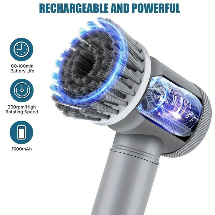 Electric Spin Scrubber Cleaning Tool Rechargeable Power Brush