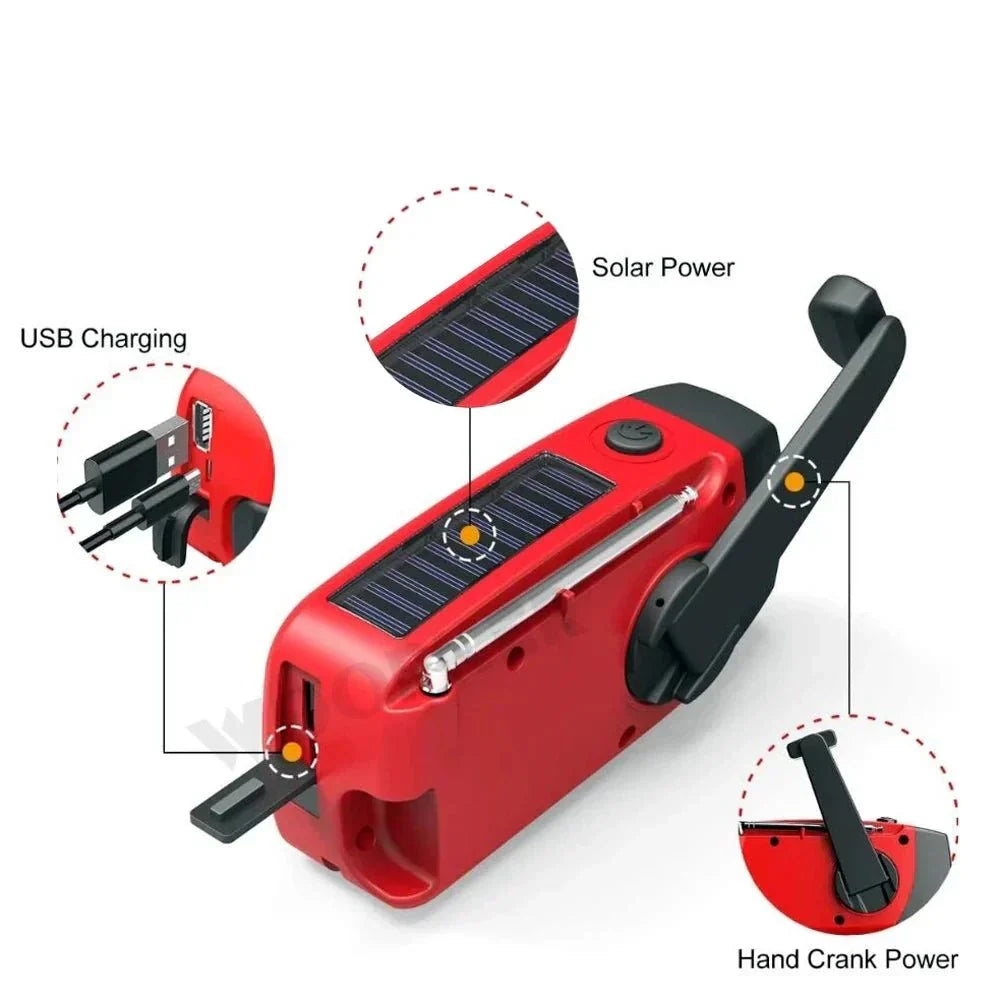 Solar Power Radio Power Bank Emergency Charger