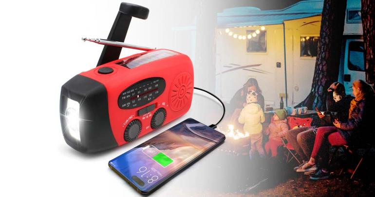 Solar Power Radio Power Bank Emergency Charger
