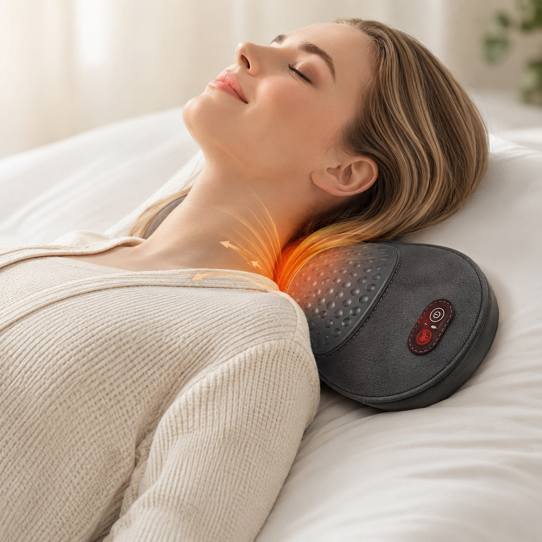 Lumbar Pillow 3 In 1 Electric Heated Vibrating Kneading Back Massager Support