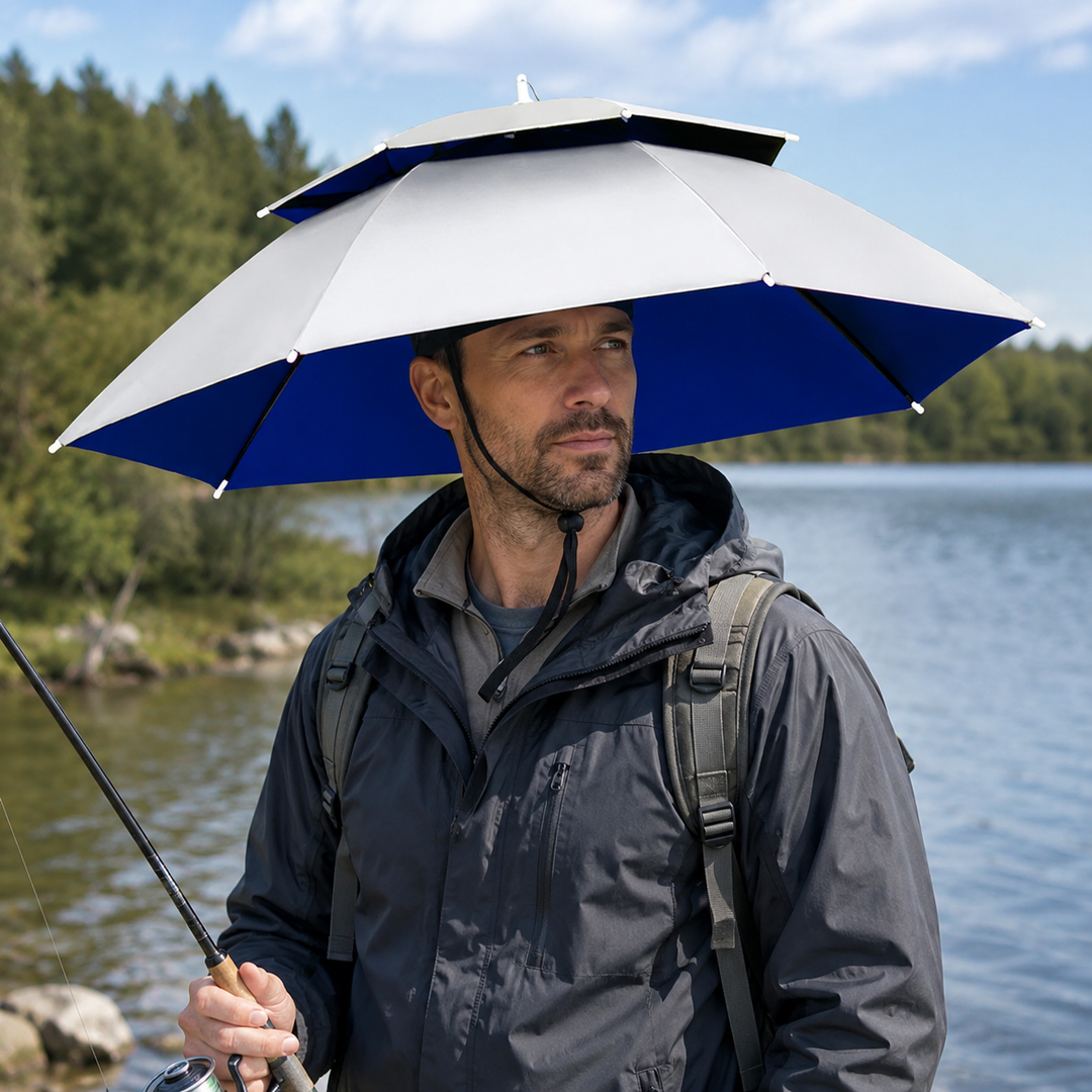 Fishing Head Umbrella Hat Rain-Proof Sunshade Cap Outdoor
