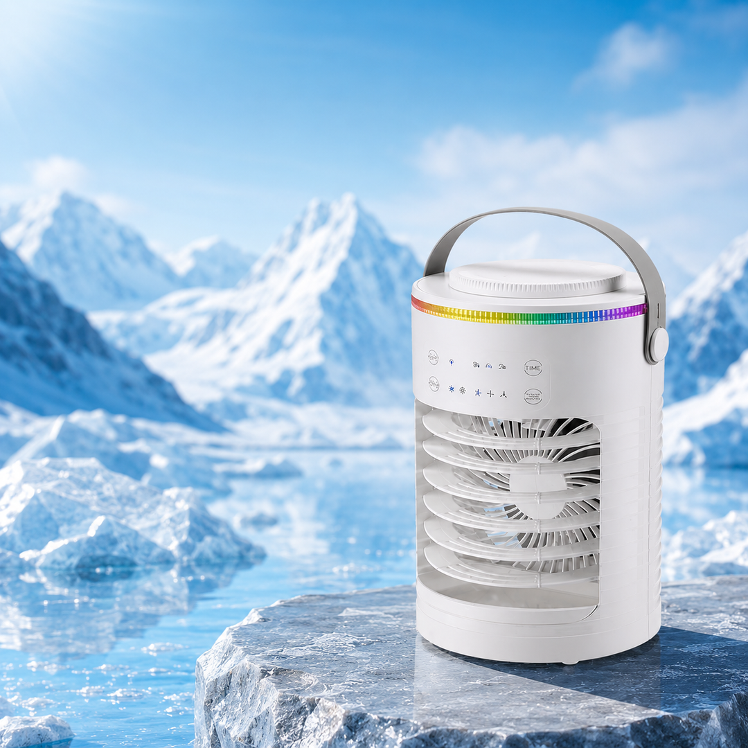 Mini Portable Air Conditioner Desktop Spray Cooling Fan USB Timer RGB