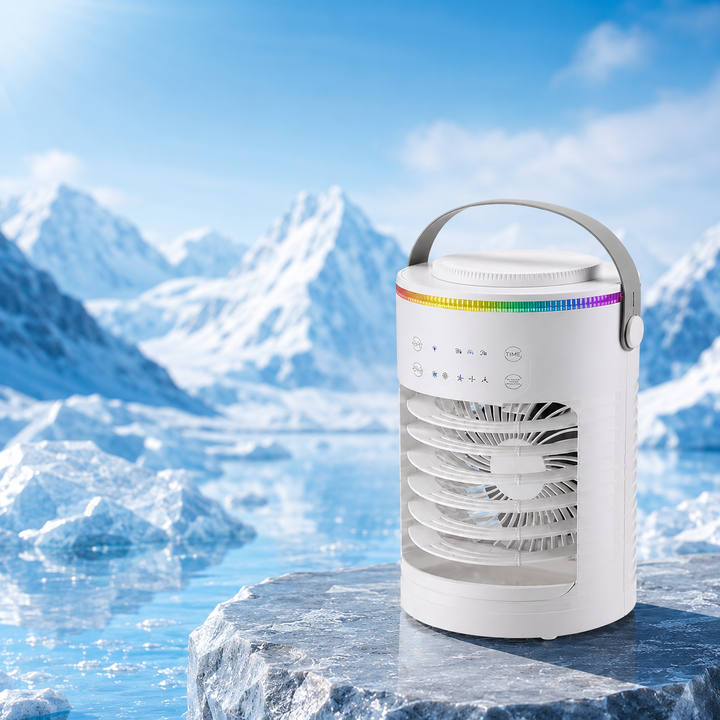 Mini Portable Air Conditioner Desktop Spray Cooling Fan USB Timer RGB