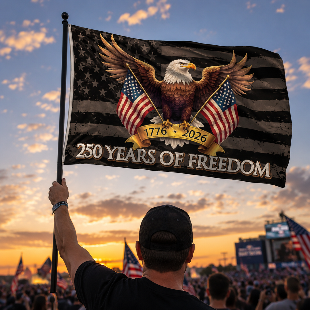 American Flag 250th Anniversary Banner Double Sided July 4th Independence Day Patriotic Flag
