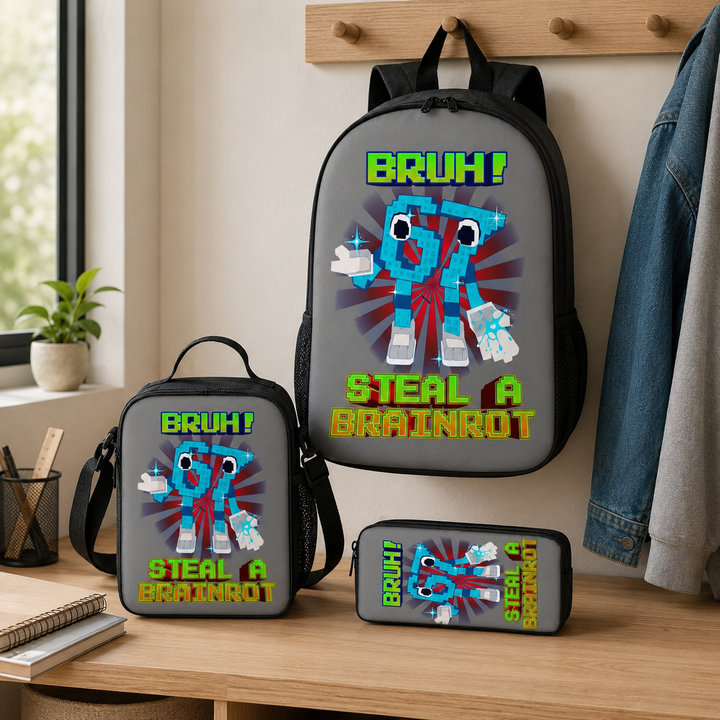 Six Seven 67 Kids 3-Piece School Backpack Set with Lunch Bag &amp; Pencil Case