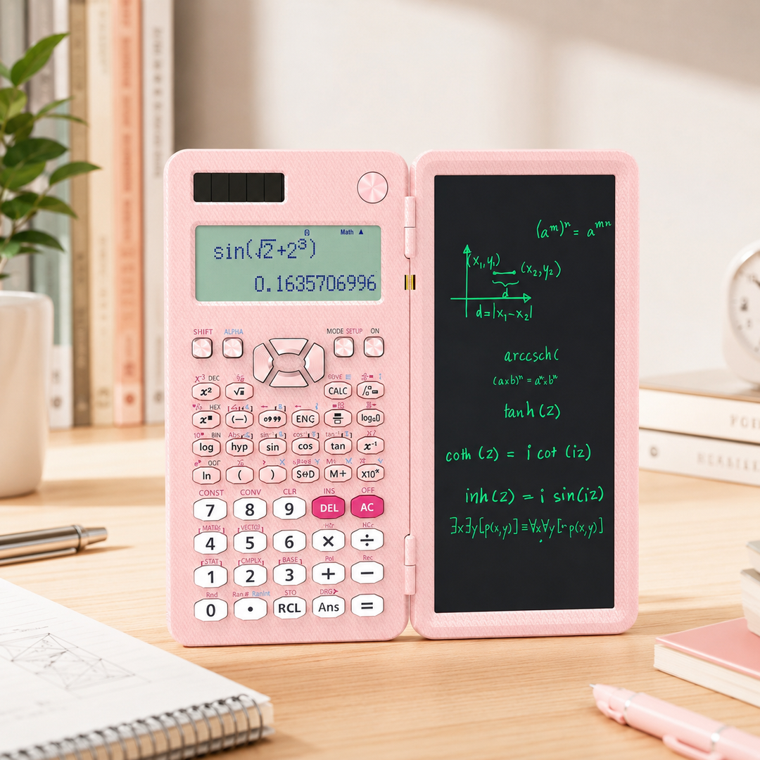 Mini Scientific Calculator with LCD Writing Tablet Notepad Office School Supplies