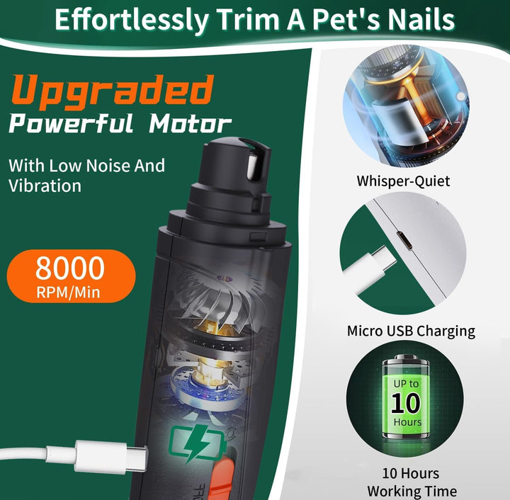 Cat Dog Nail Clippers Trimmers USB Rechargeable with LED Light