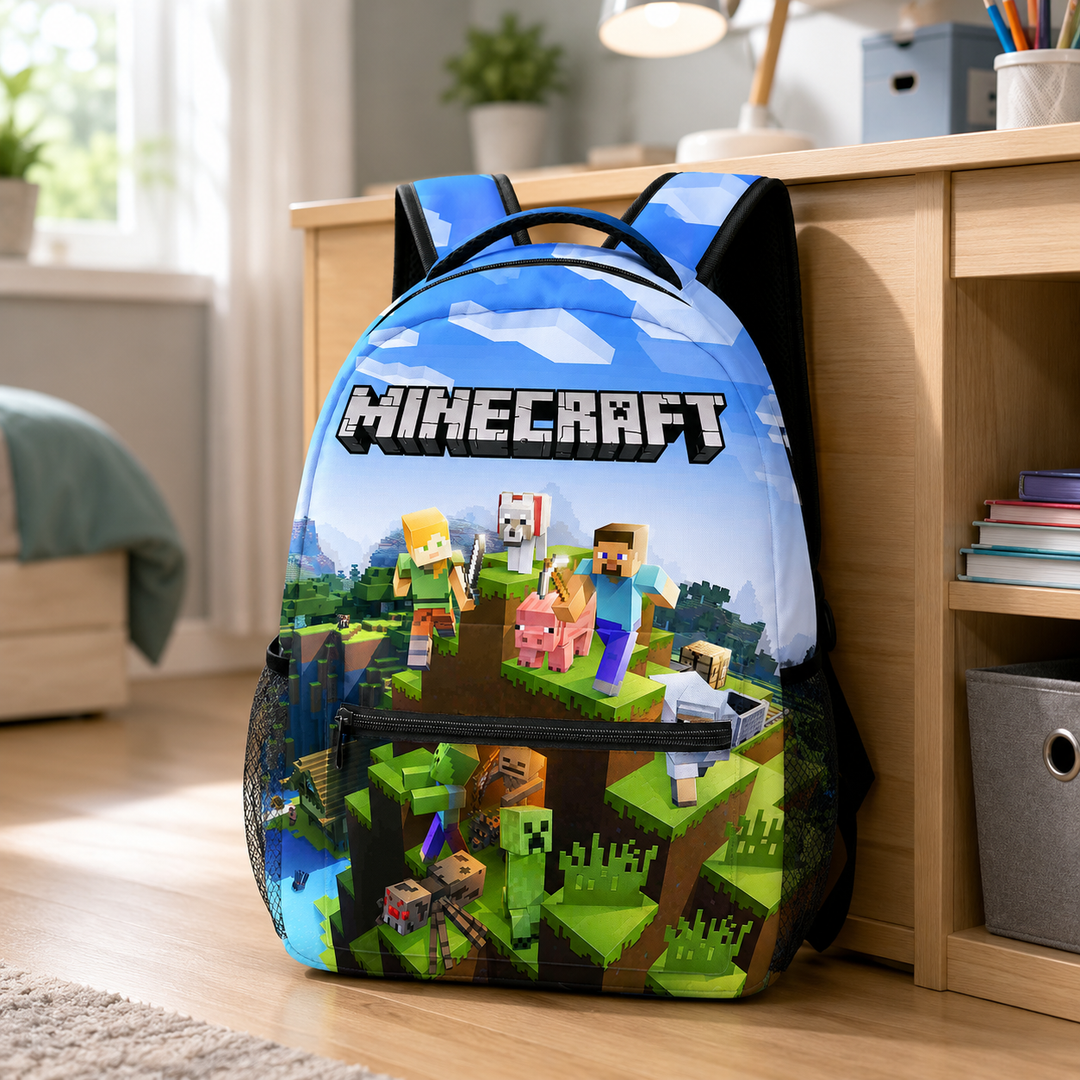 Boys Minecraft Double-Sided Print School Backpack, 20L