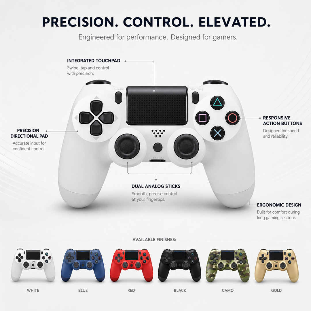 Wireless Bluetooth Controller Gamepad for PlayStation 4 and PC