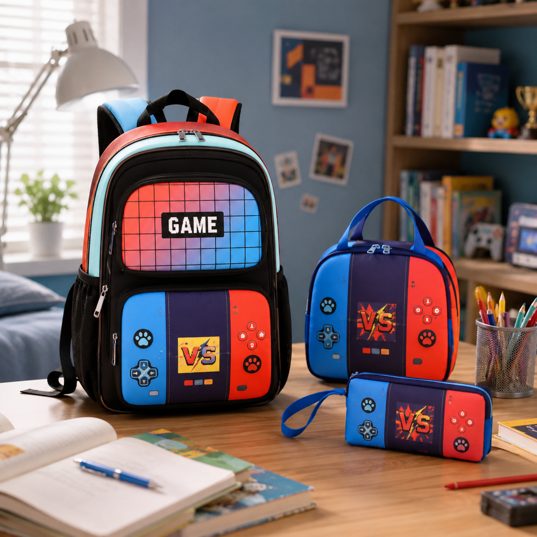 Camouflage Graffiti 3 In 1 Kids School Backpack Primary Boys Girls