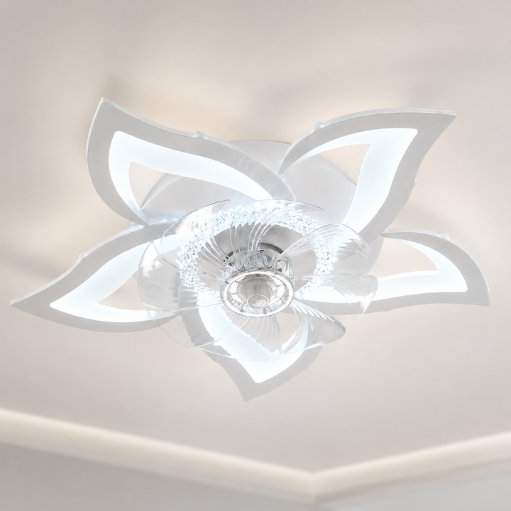 Modern Dimmable Ceiling Fan Light Remote App Control 6-Speed Lamp