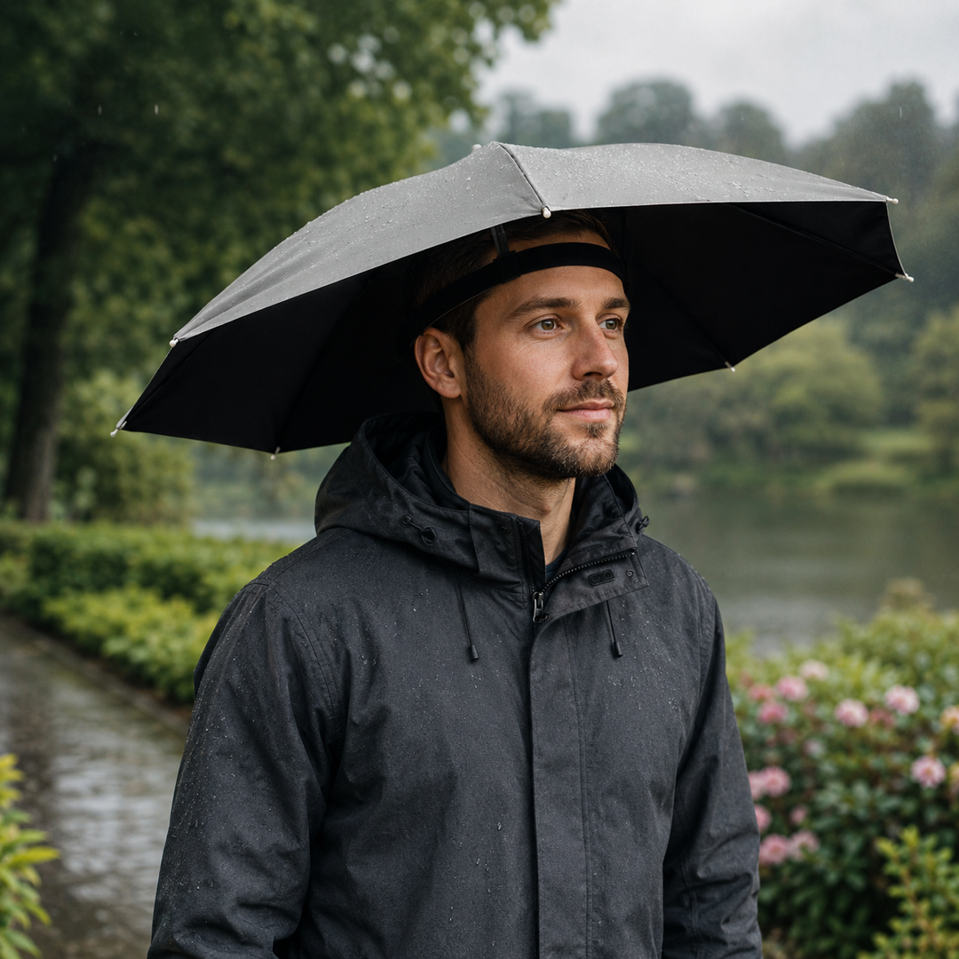 Foldable Head Umbrella Hat Windproof Fishing Camping Beach Outdoor