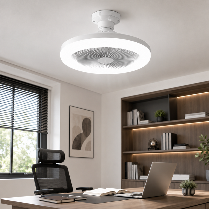 E27 Screw Fan Light Pendant Bedroom Dual Function 3-Color Remote