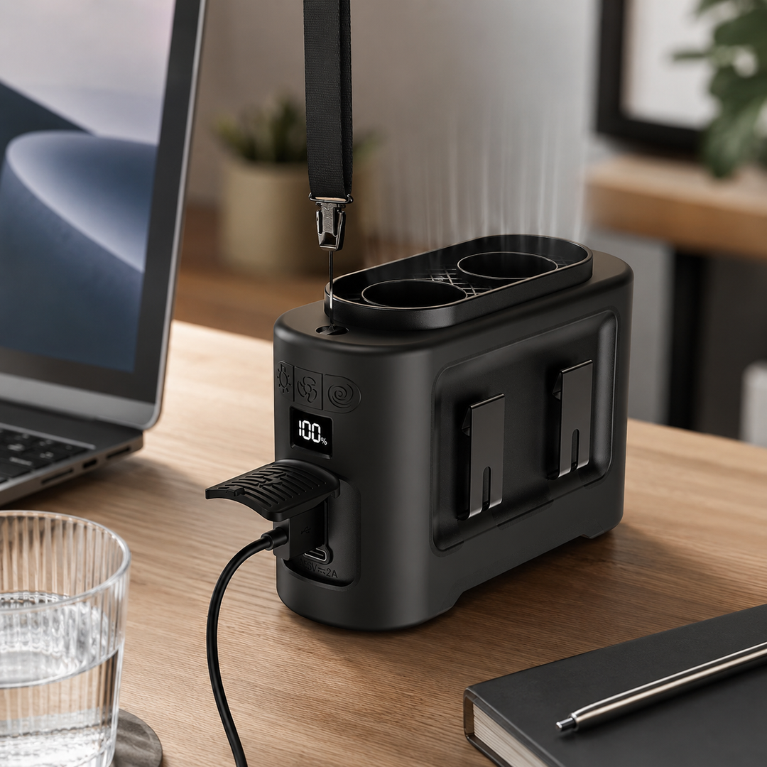14500mAh Portable Waist Fan Dual Airflow Turbo Power Bank Outdoor