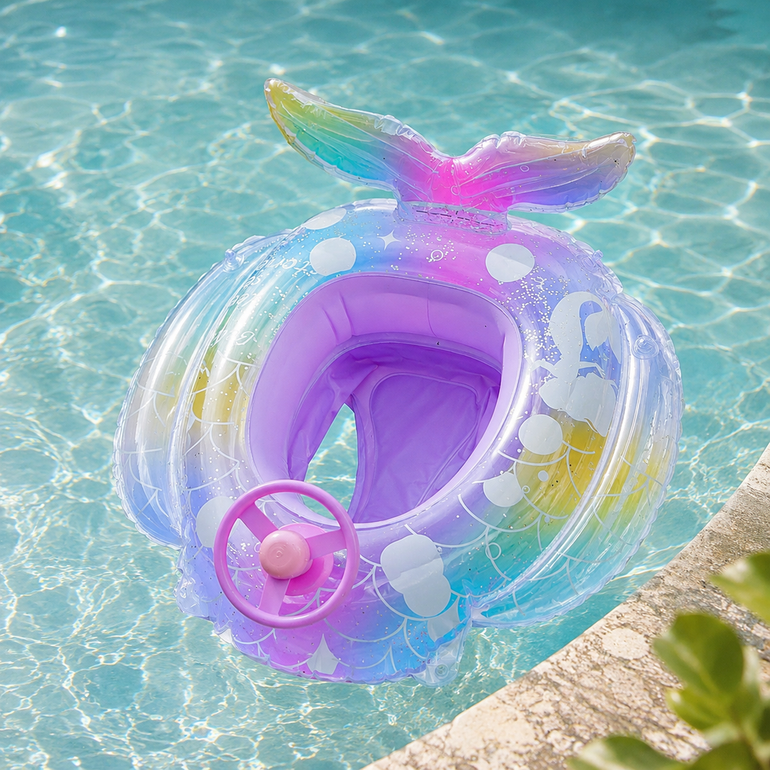 Toddler Mermaid Pool Float Baby Swim Ring Floaties Age 1-5 Summer