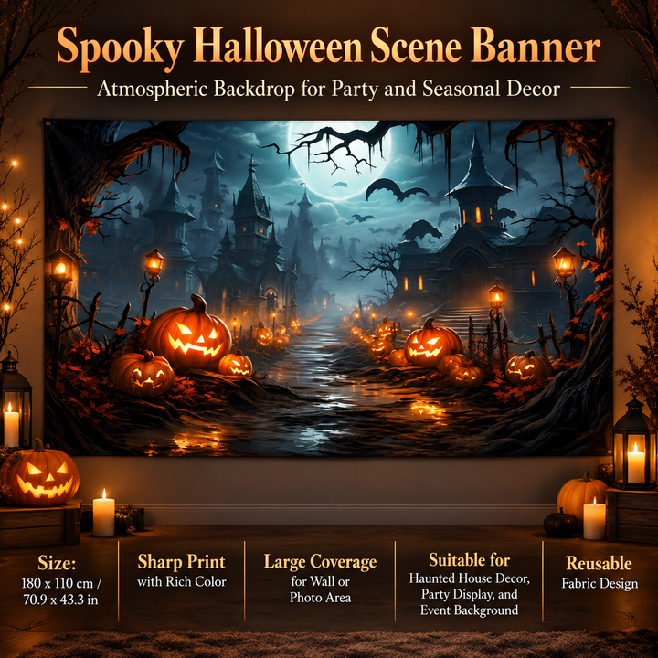 Halloween Wall Tapestry Day of the Dead Banner Party Backdrop Decor