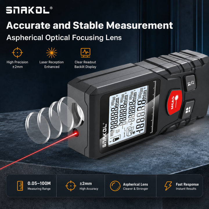 Laser Distance Meter Rangefinder Digital Measuring Tool 50M 100M 120M