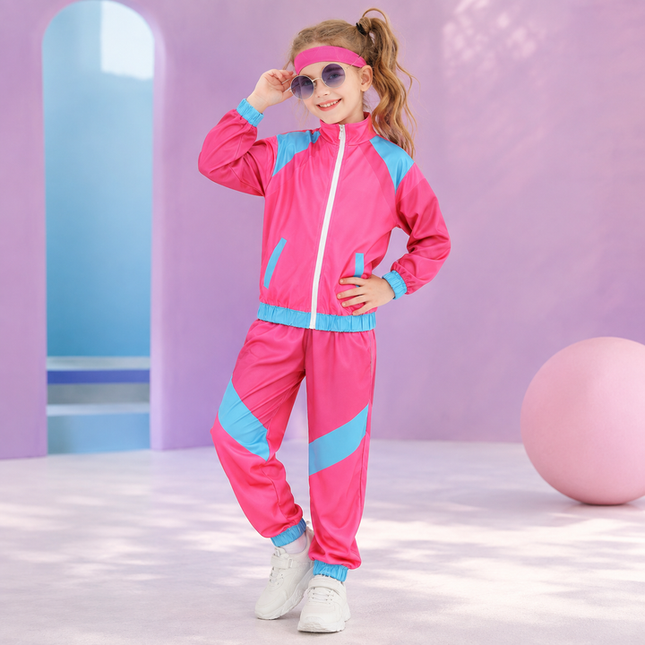Kids Retro Tracksuit Costume 80s Dance Outfit Halloween Costume