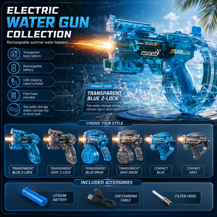 Electric Water Gun Adults Automatic Squirt Blaster Summer Beach Outdoor