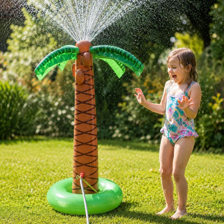 Inflatable Coconut Tree Sprinkler Hawaii Beach Pool Party Water Toy