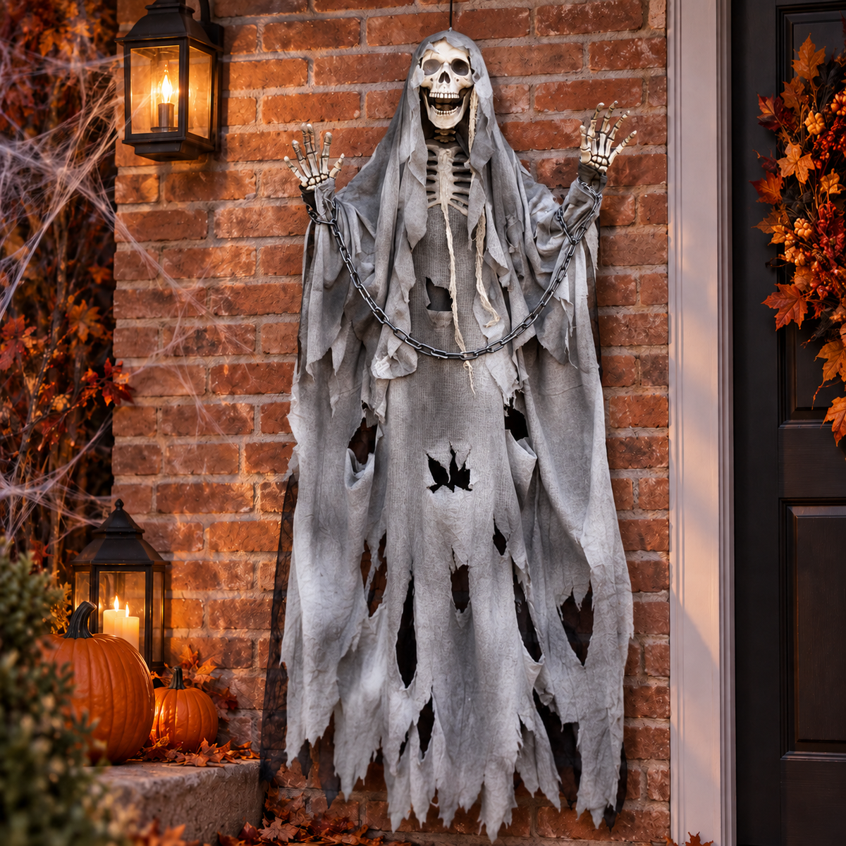 Hanging Skeleton Reaper Prop Haunted House Halloween Decoration
