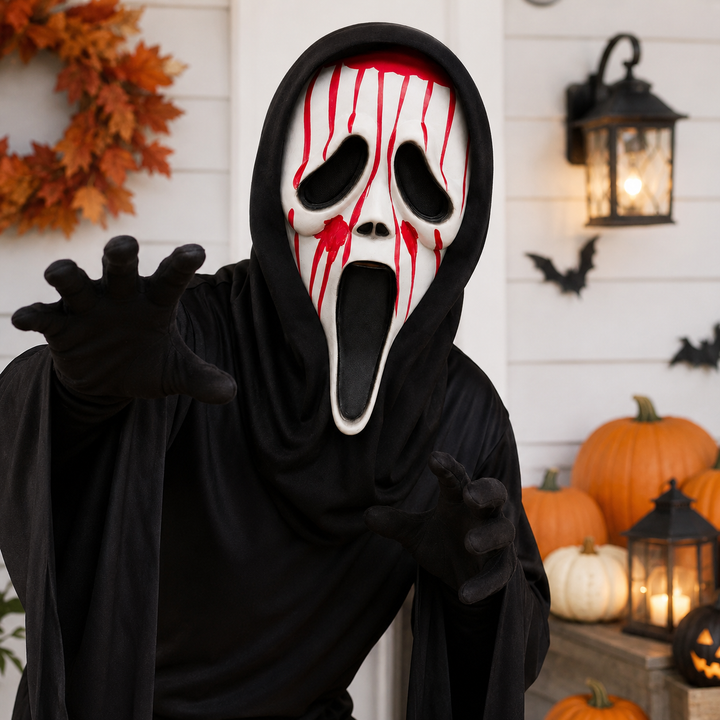 Ghostface Mask with Mesh Eyes - Scream Halloween Costume Mask