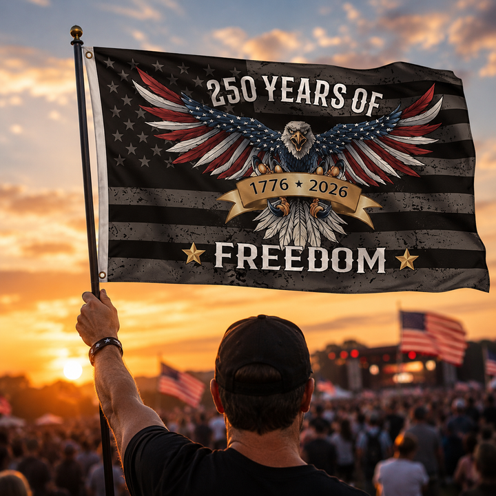 American Flag 250th Anniversary Banner Double Sided July 4th Independence Day Patriotic Flag