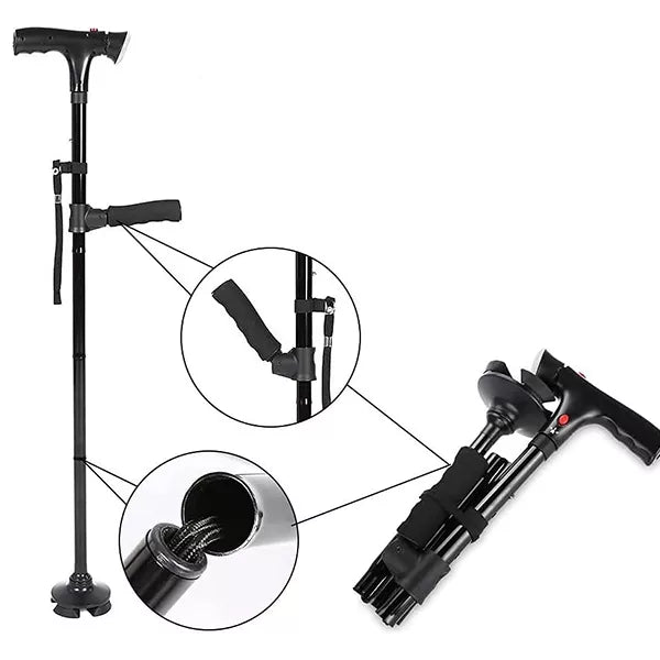 Folding Walking Stick with Light
