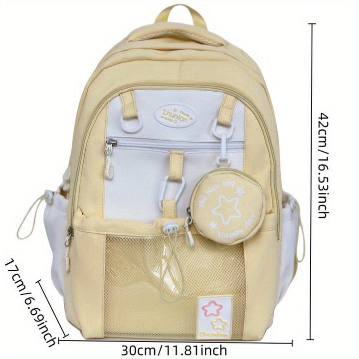 Girls Backpack with Bunny Charms and Adjustable Straps